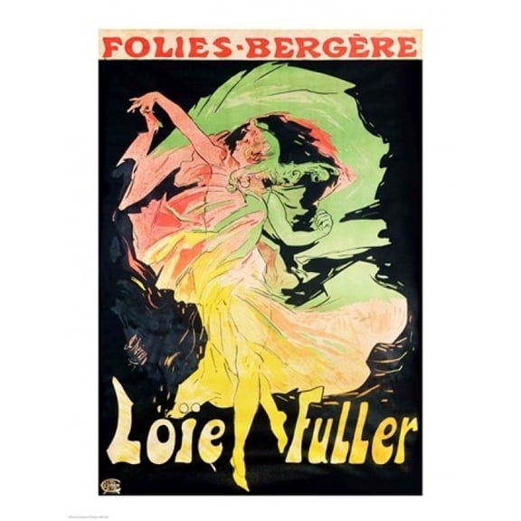 Posterazzi BALBAL1482 Folies Bergeres Loie Fuller France 1897 Poster Print by Jules Cheret - 18 x 24 in.