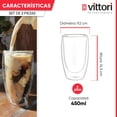 thumbnail image 3 of Juego de 2 Vasos Térmicos de Borosilicaro doble pared 450 ml ideal para bebidas calientes o frías., 3 of 5