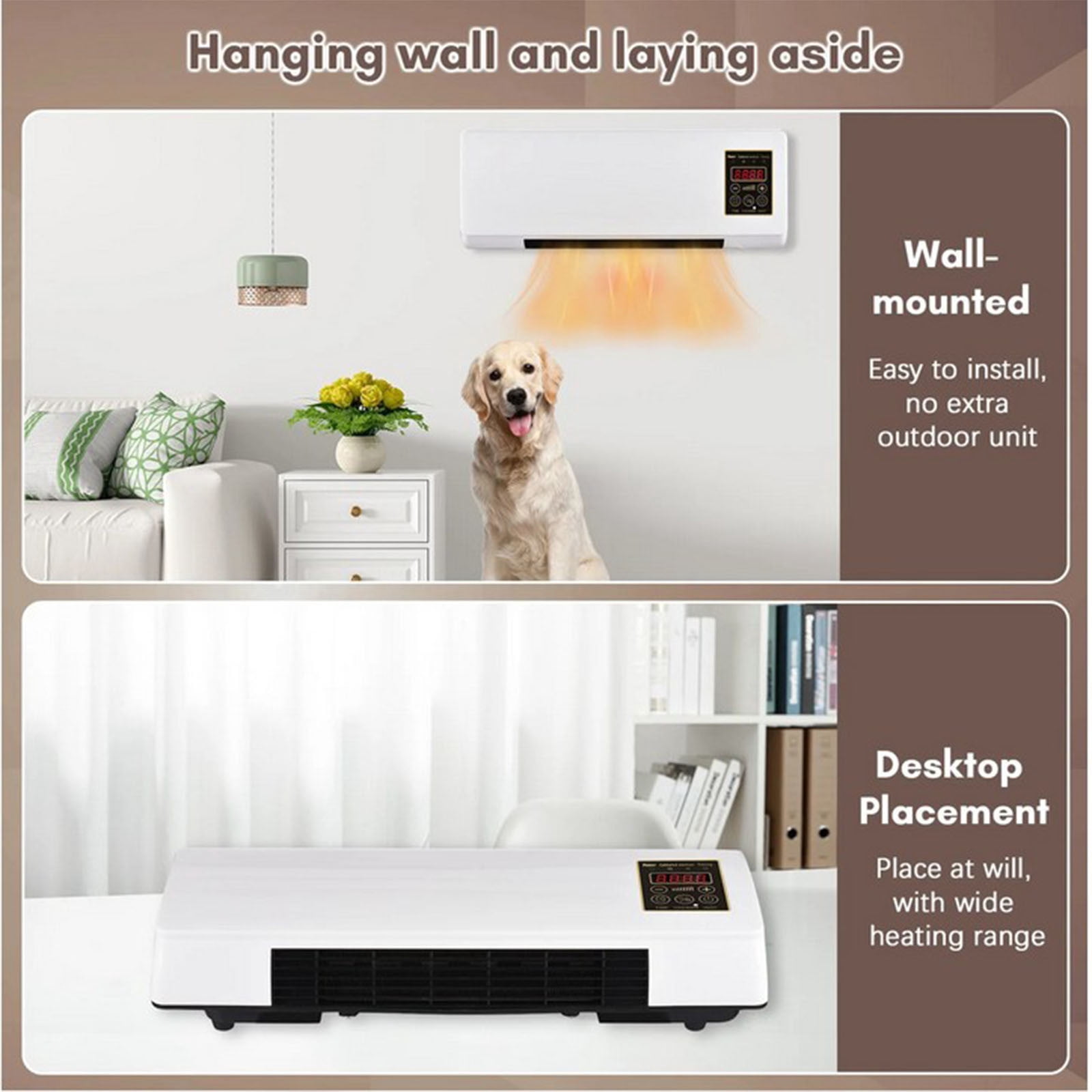 Portable Air Conditioner 3 in 1, Bladeless Wall Mount Fan, 12000 BTU Quiet AC for Bedroom Home Office, No Installation with Remote Control
