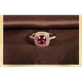 thumbnail image 5 of Superb 2.05 Carat 7mm Cushion Cut Red Ruby And Moissanite Diamond Double Halo Engagement Ring in 10k Rose Gold, 5 of 5
