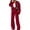 Dark Red, variant on Women 2 Piece Sweatsuits Set Zip Up Sweatshirt Wide Leg Sweatpants Loungewear Outfit Dark Red L