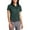 Dark Green/Navy, variant on Womens Short Sleeve Easy Care Shirt Cotton Polyester Blend Open Collar Wrinkle Resistant