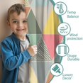 thumbnail image 3 of Blackout Kids Curtains,Multi Color Triangle Checkered Pattern Childrens Insulated Curtains Set Of 2,Bedroom Essentials,Toddler Room Decor 52"x63", 3 of 5