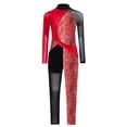 thumbnail image 2 of TSSOE Combinaison de Danse Ballet pour Grandes Filles, Justaucorps de Gymnastique à Manches Longues, Rouge 6, 2 of 4