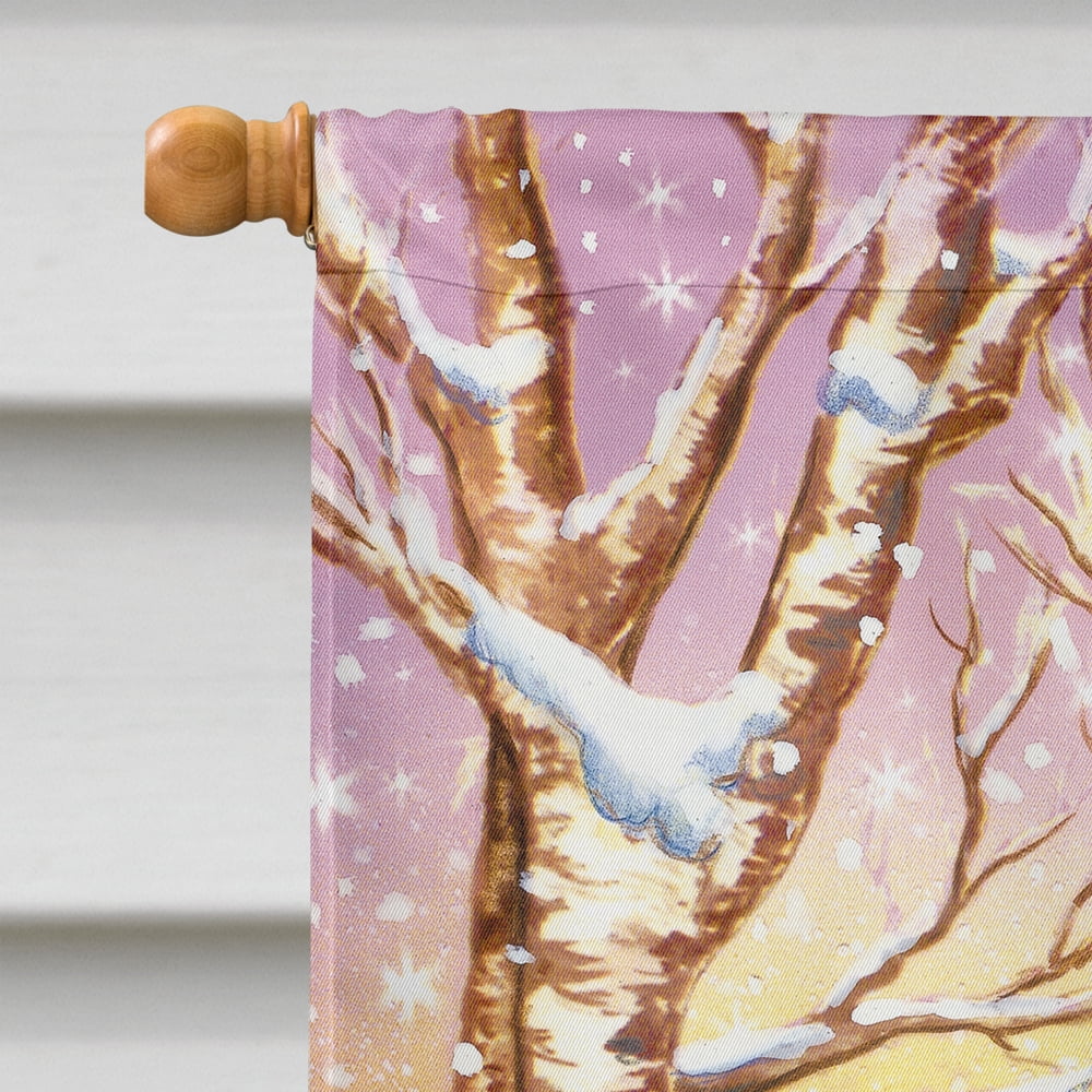 Girl and Animals with Snowman Flag Canvas House Size