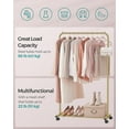 thumbnail image 4 of Clothes Rack with Wheels . Garment Rack Clothing Rack for Hanging Clothes with Dense Mesh Storage Shelf lb Load Capacity Brakes Steel Frame UHSRBK, 4 of 8