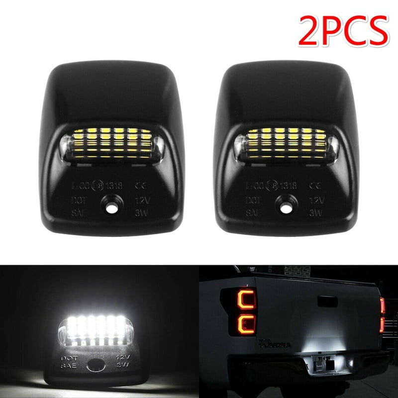 License Plate Lights Red OLED Neon Tube Pure Car Number Lamp 2pcs Pure White SMD Full LED for Toyota Tacoma 2005-2015 Tundra 2000-2013 Pickup Truck