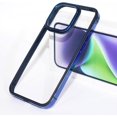 thumbnail image 3 of Compatible with iPhone 15 Pro Max Bumper Case Frame Metal Camera Protection Frame Slim Thin Soft Heat Dissipation Fashion Protection Shockproof Cover for Women Man-Titanium Blue, 3 of 9