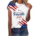 thumbnail image 7 of Goodtrade8 Short Sleeve Plus Size T Shirts for Women American Red White and Blue Pullover Graphic Red White and Blue , July 4th Casual Crew Neck Fashion Womens Tops Independence Day, 7 of 7