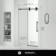 thumbnail image 2 of Fine Fixtures Frameless Shower Glass Door - Sliding Shower Door With Tempered Glass 48" W x 75" D in Black Finish, 2 of 12