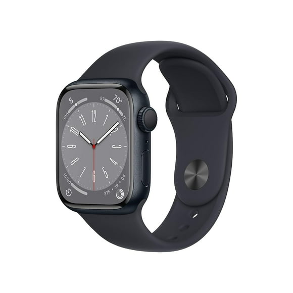 Restored Apple Watch Series 8 GPS 41mm Midnight Medium Large Band S8 Chip, Retina Display, Crash Detection, Fitness Tracker - Refurbished Fair