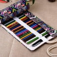 thumbnail image 1 of IEFIEL 24 Hole Ethnic Style Pencil Case Roll Up Canvas Pen Bag Storage Holder Stationary, 1 of 10
