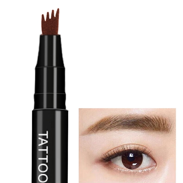 Crayon à Sourcils Stylo à Sourcils Microblading 3D Crayon à Sourcils à 4 Pointes Crayon à Sourcils Noir Crayons à Sourcils pour Femmes 1 ml, Crayon à Sourcils pour Femmes