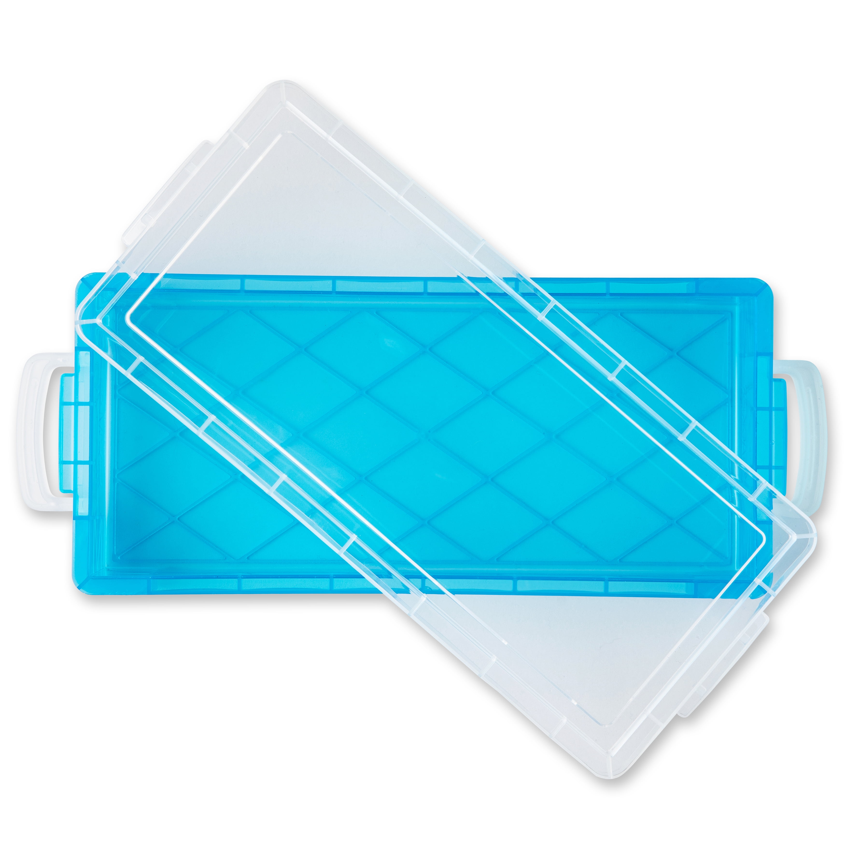 Simply Tidy Durable Plastic Pencil Box, Teal, 12 Pack