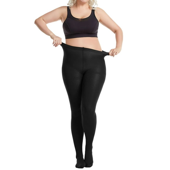 Deago Plus Size Fleece Lined Tights for Women Thermal Pantyhose Winter Warm Thick Tights High Waisted Opaque Leggings