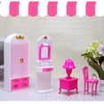 thumbnail image 4 of Garde-robe Rose pour Poupée, Jouet pour Filles, Meubles de Chambre, Nouvelle Garde-Robe pour Poupée, Accessoires de Poupée pour Cadeau de Fille (Garde-Robe Simple), 4 of 5