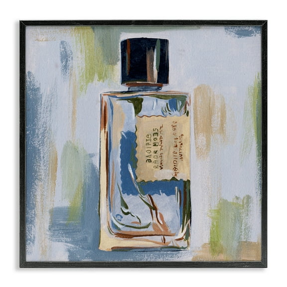 Stupell Industries Paint Streak Perfume Fashion Painting Black Framed Art Print Wall Art, 12 x 12