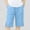 Light Blue, variant on Girls Bermuda Shorts Causal Cotton Linen Elastic Waist Buttons Knee Length Shorts Loose Fit Summer Beach Shorts with Pockets 5-15 Yea