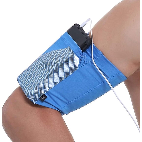Universal sports armband for all mobile phones. Phone Armband for Running, Fitness and Gym Workouts Fits Phones up to 7" sky blue S