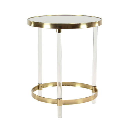 Decmode Modern Round Iron and Acrylic Accent Table, Gold - Walmart.com