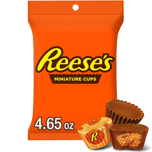 Reese's Miniatures Milk Chocolate Peanut Butter Cups Candy, Bag 4.65 oz