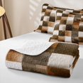 thumbnail image 4 of Homewish Watercolor Checkered Quilt Full,Vintage Aesthetic Full Bedspread Sets,Brown,3-Piece, 4 of 7