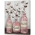 thumbnail image 2 of Farmhouse Bathroom Decor Wall Art Rustic Cotton Pink Jar Bathroom Pictures for Wall Country Bathroom Canvas Prints Relax Soak Unwind Signs Painting Modern Artwork Home Decor for Bathroom 12"x16", 2 of 6