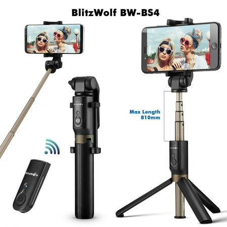 - BlitzWolf bluetooth Selfie Stick Tripod Monopod for iPhone 3.5