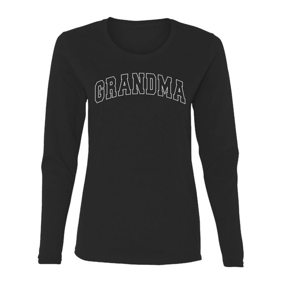 Wild Bobby GRANDMA Varsity Letters Women Graphic Long Sleeve Tee