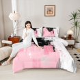thumbnail image 4 of Castle Fairy Graffiti Splash Bedding Comforter Set 2pcs for Kids Teens,Abstract Gradient Twin Comforter Sets Microfiber,Minimalist Mid Century Breathable Bedding Set,Luxury Bedroom Decor,Reversible, 4 of 8