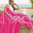 thumbnail image 2 of Fleece Throw Blanket Extra Large Soft Warm - Plush Fuzzy Lightweight Blanket for Couch, Sofa, Bed, Cozy Textured Decor for Living Room, Home Use, Cxui Nap Blanket Hot Pink, 2 of 6
