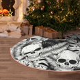 thumbnail image 6 of Daiia Skull and palm leaves Drawing Merry Christmas Tree Skirt , Xmas Large Lace-up Tree Skirt, Santa Snowflakes Rustic Home Decorations New Year Party Farmhouse Decor-48", 6 of 7