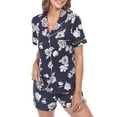 thumbnail image 2 of White Mark Women's Short Sleeve Floral Pajama Set, 2 of 5