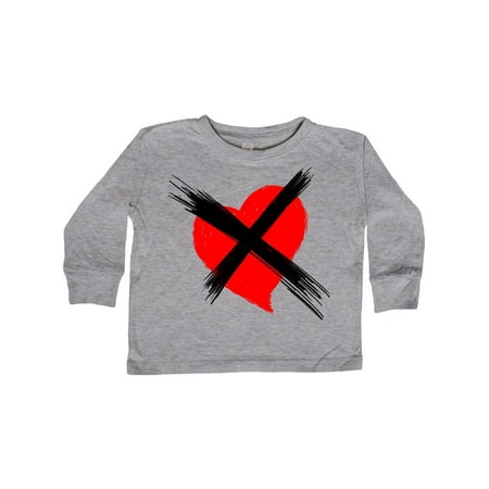 Anti-Valentine's Blacked Out Heart Toddler Long Sleeve T-Shirt