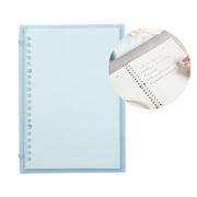Transparent A5 Refillable Notebook 20 Rings/Holes Loose Binder Flexible Waterproof PP Cover 30 Sheets Ruled Lined Paper Refillable Binder for Office Home School Students Supplies