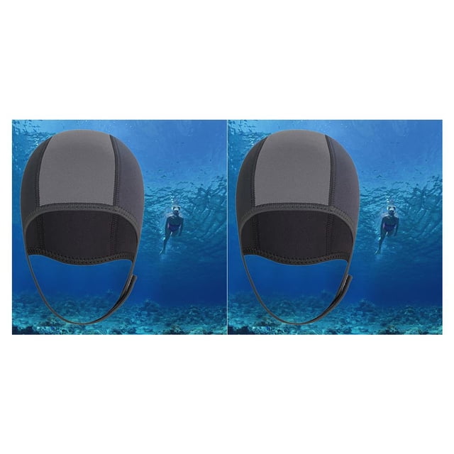 Capucha de buceo de neopreno de 2,5 mm Sonducket sombrero de natación traje de neopreno natación de invierno esnórquel Gris oscuro 2piezas