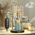 thumbnail image 2 of Candle Warmer Lamp with Timer, Electric Candle Warmer Light for Bedroom, Home Decor Candles Gifts for Women, Dimmable Wax Melts Warmer for Scented Wax (2 x GU10 Bulbs Included), Black, 2 of 8