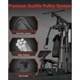 thumbnail image 2 of Multifunctional Home Gym Equipment for Full Body Strength Training - 150LB Weight Stack - Adjustable Pulley System - Leg Press & Butterfly Arms - Chest, Back, Arms, Legs Workouts, Black, 2 of 8