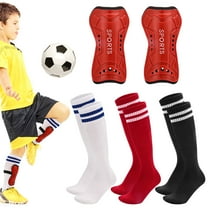 Hengguang 4 Pcs Soccer Shin Guards Set for Kids - Youth Protective Pads with 3 Pairs Socks, Lightweight Breathable Gear for Boys & Girls Ages 6-14