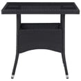 thumbnail image 2 of vidaXL 5 Piece Garden Dining Set Black Poly Rattan and Glass, 2 of 5