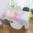 thumbnail image 6 of 60x60 Inch Tablecloth Polyester Square Tablecloth for Home Kitchen Dinner Decor Pastel Colors and Curved, 6 of 9