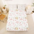 thumbnail image 2 of jejeloiu Kawaii Bow Tie Bed Sheets,Pink Flowers Floral King Sheets For Kids 4 Pieces, 2 of 6
