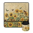 thumbnail image 2 of HELLHERO Sunflowers Pattern Sewing Machine Pad Organizer Storage Bag Easy to Clean Foldable Polyester Fabric Store Thread Small Scissors for Present, 2 of 5