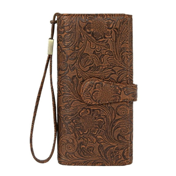 TAZAG Rfid long wallet pu embossed clutch multi-card cashier