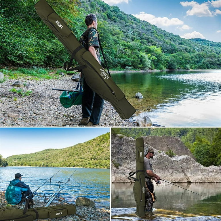 Osage River Fishing Rod Travel Bag with Adjustable Dividers Ash