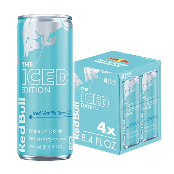 Red Bull Iced Edition Energy Drink, Iced Vanilla Berry, 8.4 fl. oz., Pack of 4