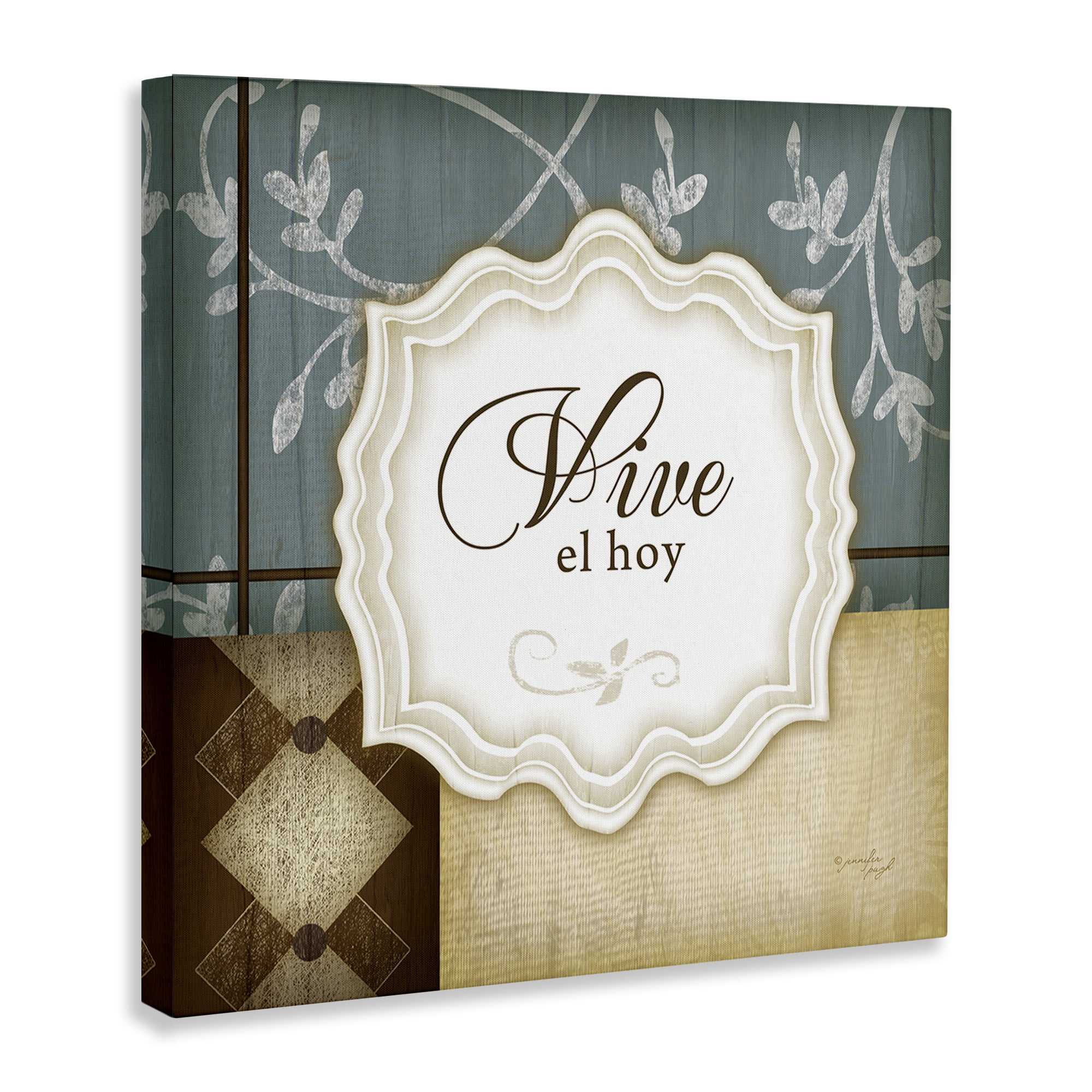 Stupell Industries Vive el Hoy Tradicional Inspirational Quotes & Sayings Painting Wrapped Canvas Art Print Wall Art, 30 x 30