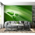 thumbnail image 5 of Tiptophomedecor Abstract Wallpaper Wall Mural - Leaf And Three Drops Of Water, 5 of 6