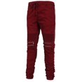 thumbnail image 2 of J. METHOD Men’s Jogger Pants Casual Moto Biker Zipper Slim Fit French Terry Fleece Tapered Leg Elastic Waist NEMP20 Burgundy L, 2 of 6