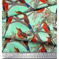 thumbnail image 2 of Soimoi Velvet Fabric Boy,Surfboard And Beach Bird Print Fabric by the Yard 58 Inch Wide, 2 of 3